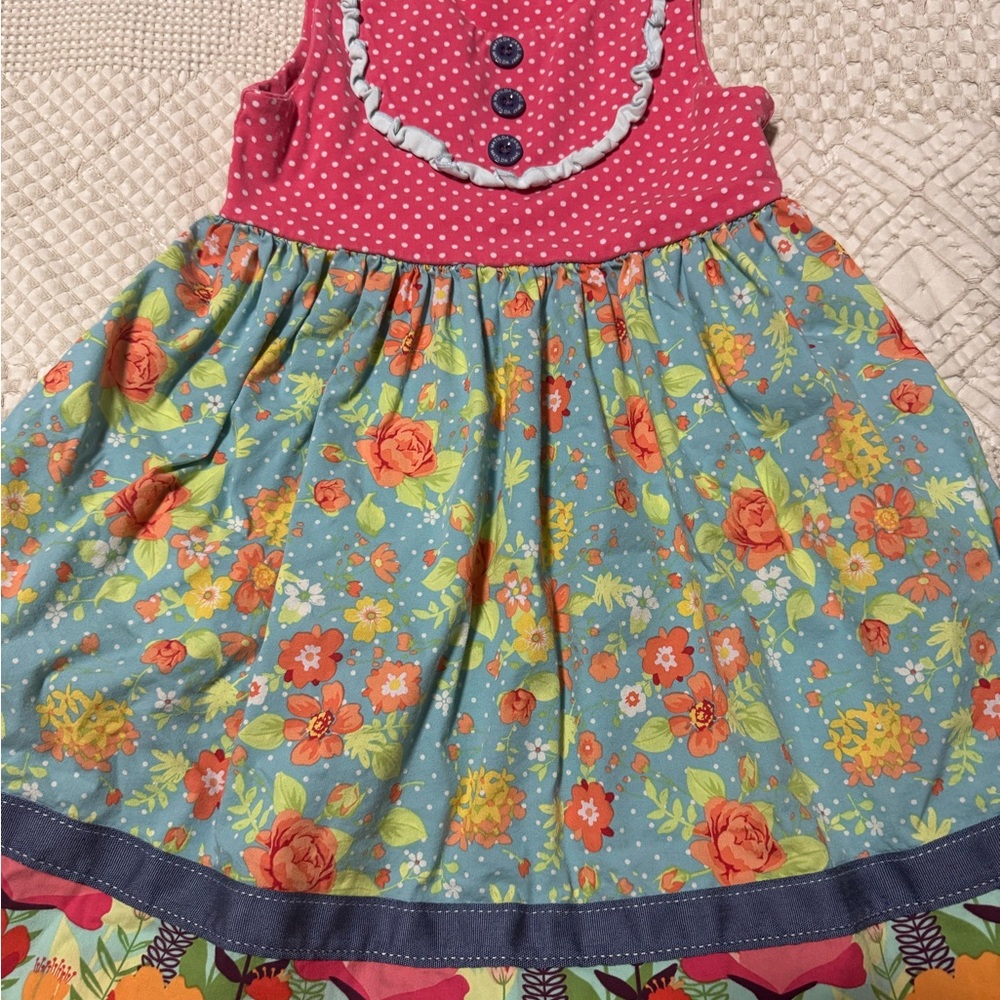 Matilda Jane Pink and Blue Floral Kids Dress